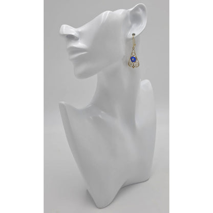 Rare Aksel Holmsen Norway Sterling Guilloche Enamel Earrings Circa 1920/30s, alternate product view 2