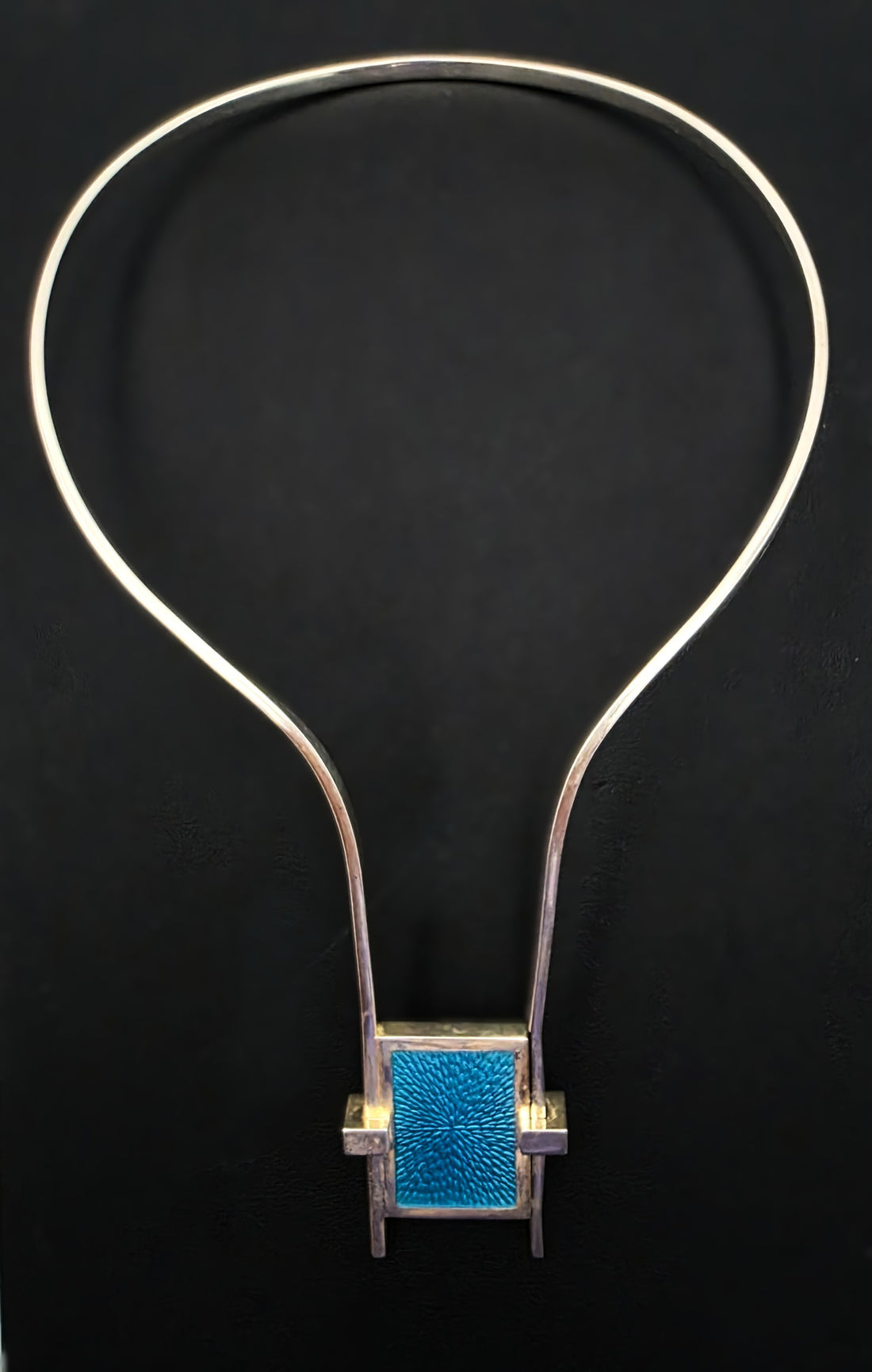 Pekka Piekainen for Auran Kultaseppa Finland sterling silver and enamel Necklace 1973, view 2 of 10