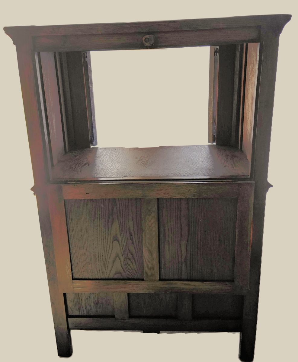 19th Century Flemish Oak &amp; Iron Neo-Renaissance/Gothic Revival Vestry Cabinet