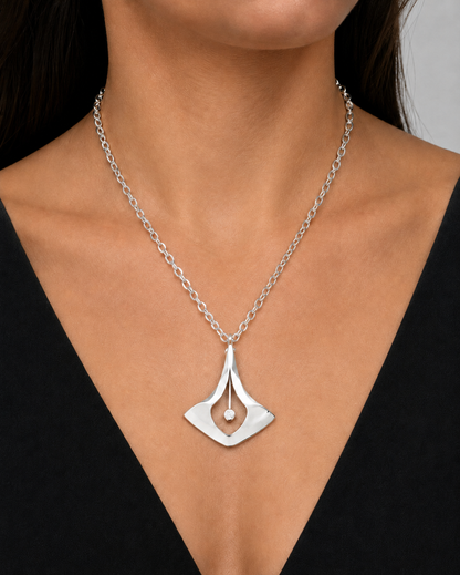 Aksel Holmsen Jewelry Rare Aksel Holmsen Norway Sterling Abstract Modernist Necklace 1960s