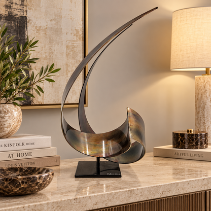 C Jere Sculpture Superb Curtis Jere Abstract Modernist Lacquered Steel Sculpture Circa 2004