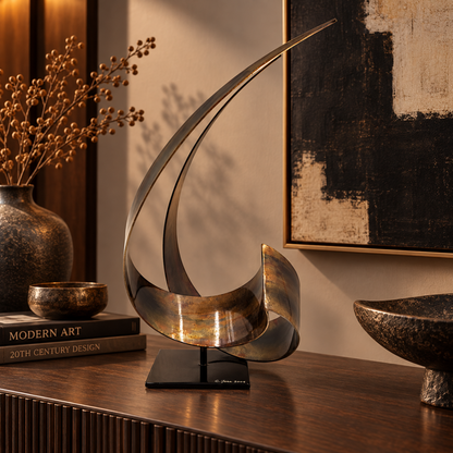 C Jere Sculpture Superb Curtis Jere Abstract Modernist Lacquered Steel Sculpture Circa 2004