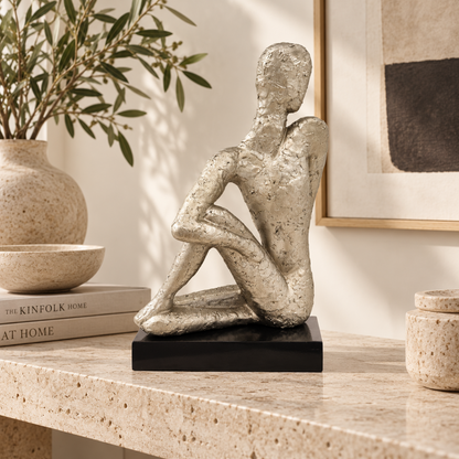Restored Jaru California Modernist Androgynous Figurative Textured Sculpture — 1986