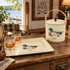 Rare Georges Briard Mallard Duck Tray & Ice Bucket Rustic Barware Set 1950s,