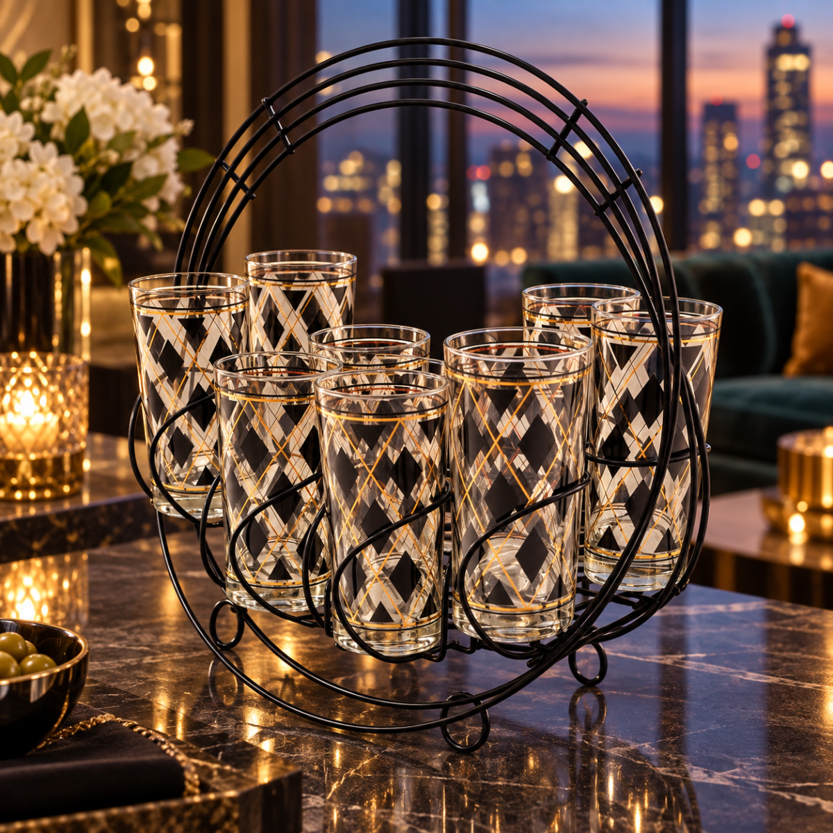 Libbey Barware Libbey  Glassware in Caddy