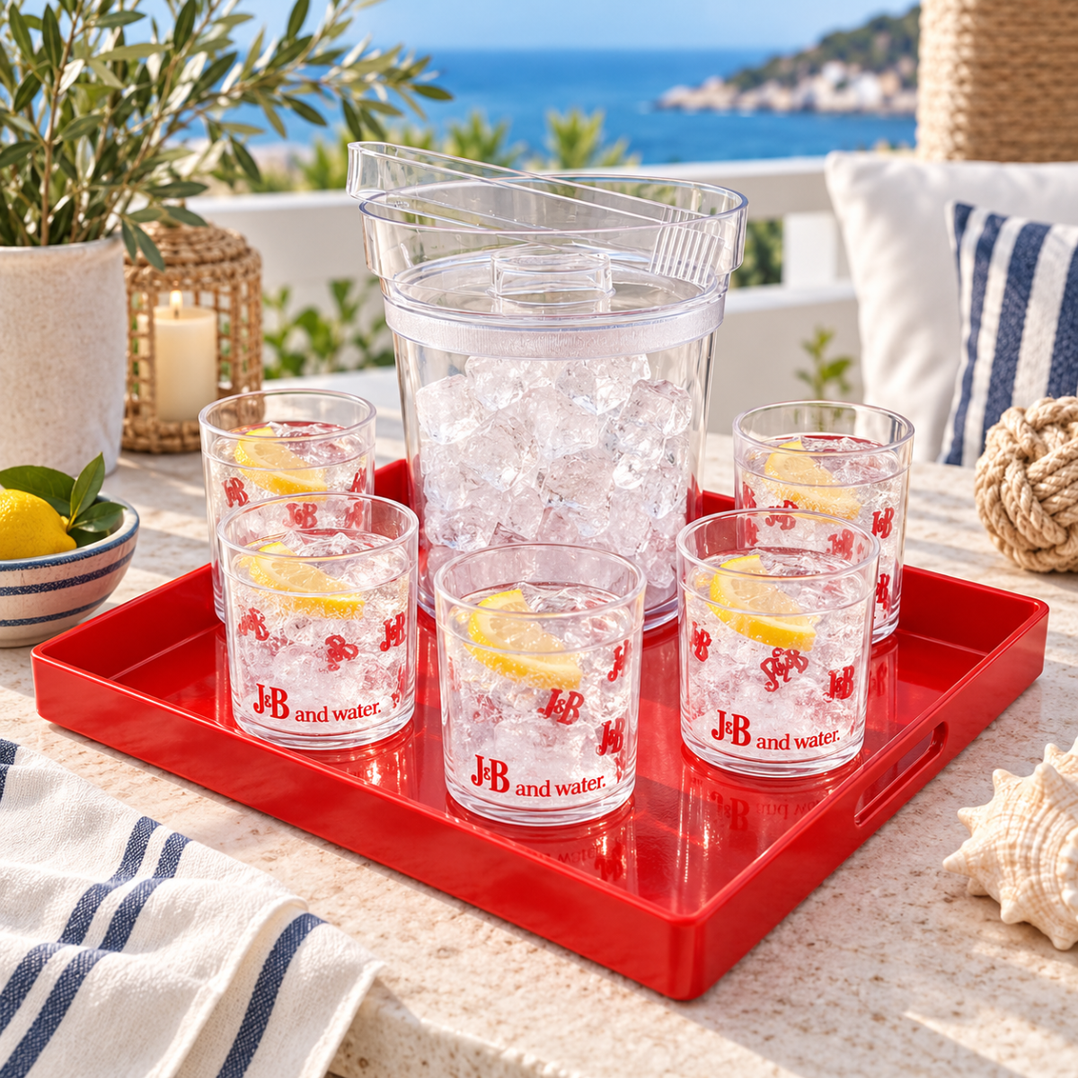J &amp; B Scotch Whisky Barware Set J &amp; B Lucite Tumbler Barware Set