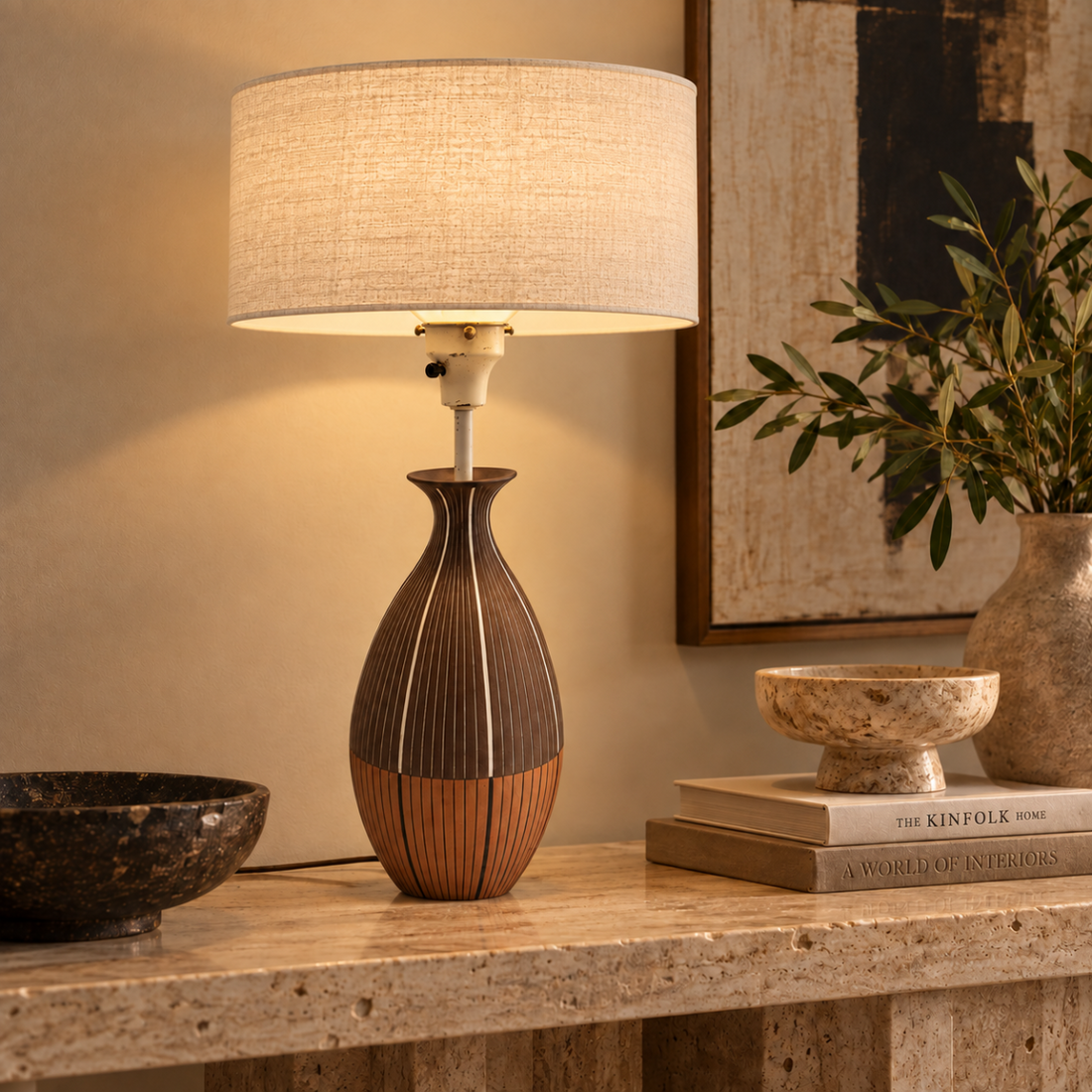 Ugo Zaccagnini Italy for Raymor Bitossi Lighting MCM Ugo Zaccagnini Italy Raymor Bitossi Ceramic Table Lamp 