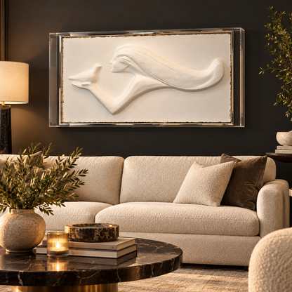 Austin Productions Sculpture Rare Austin XL Lucite Framed 3D Sculpted Paper Peace Flight Fisher 524/1000