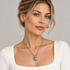 Vintage Artisan sterling silver and 24K gold plated modernist Necklace and Earring Set