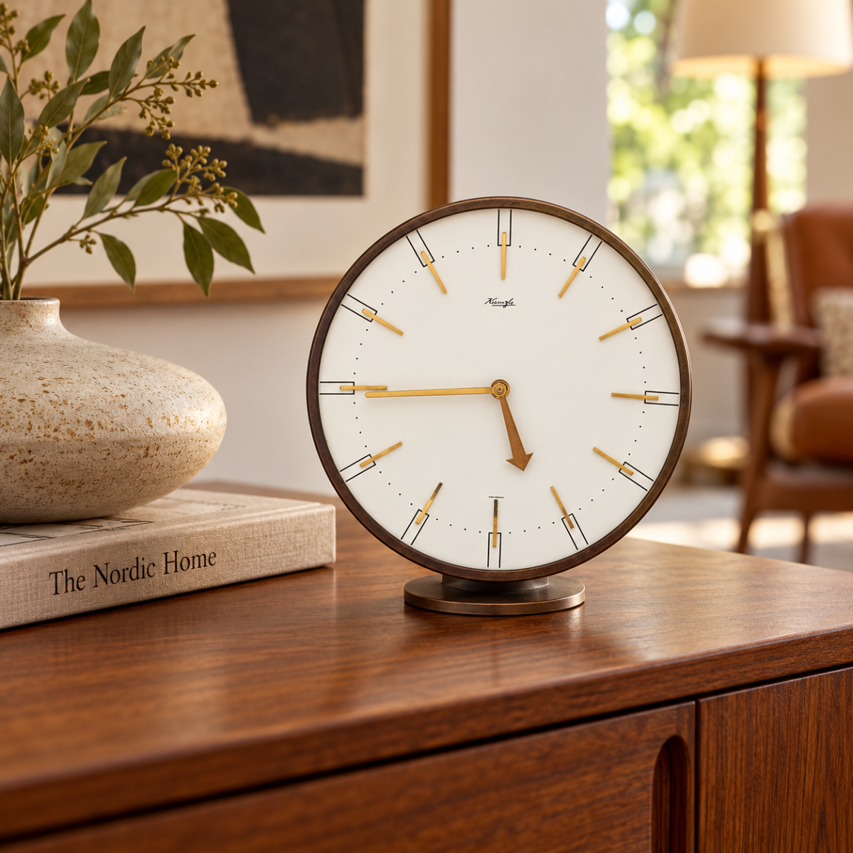 Heinrich Johannes Möller For Kienzle Germany Art Deco Mantle Clock C. 1950