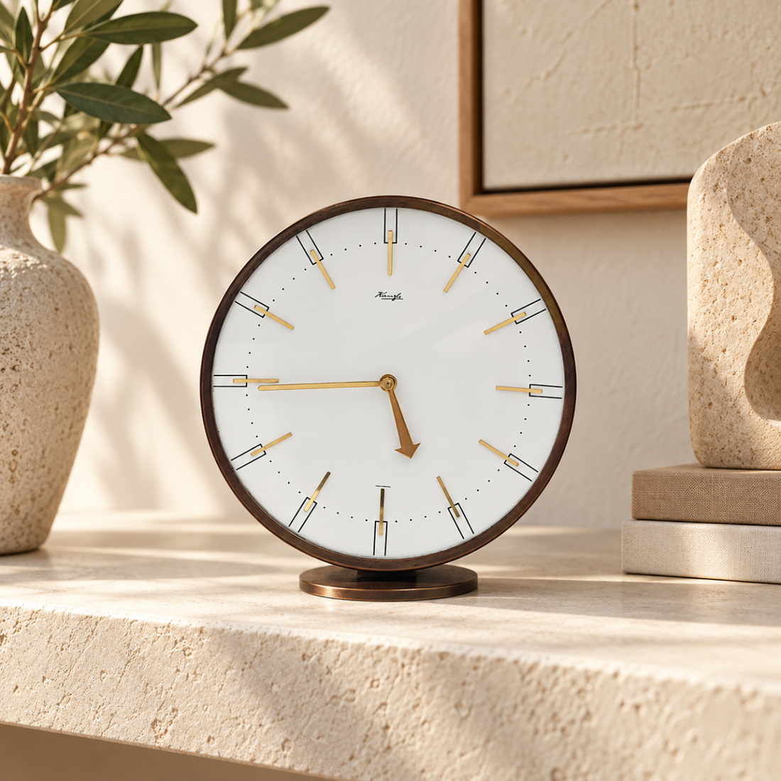 Heinrich Johannes Möller For Kienzle Germany Art Deco Mantle Clock C. 1950