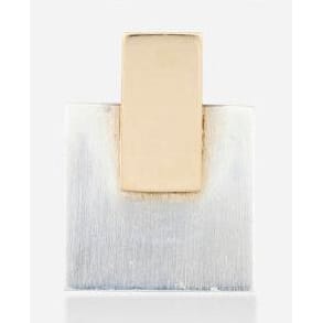 Betty Cooke 3D modernist 14K gold and sterling silver Pendant Necklace circa 1960s, view 4 of 10