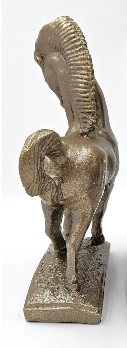 Jaru California Ceramic Greek Revival Roman Stallion Horse Sculpture Circa 1970s