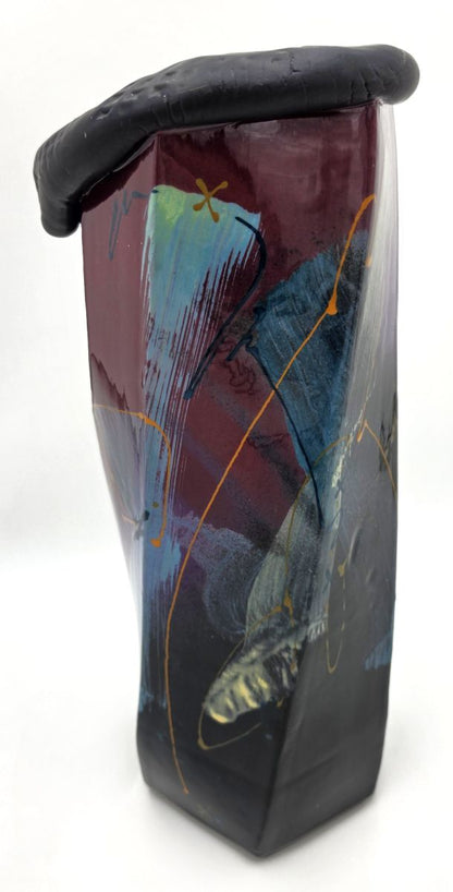 Michael Kifer Monumental 16" Postmodern Abstract Sculptural Studio Pottery Vase