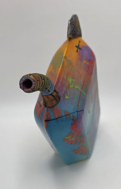 Michael Kifer Postmodern Abstract Teapot Ceramic Art Sculpture 13.5" Signed