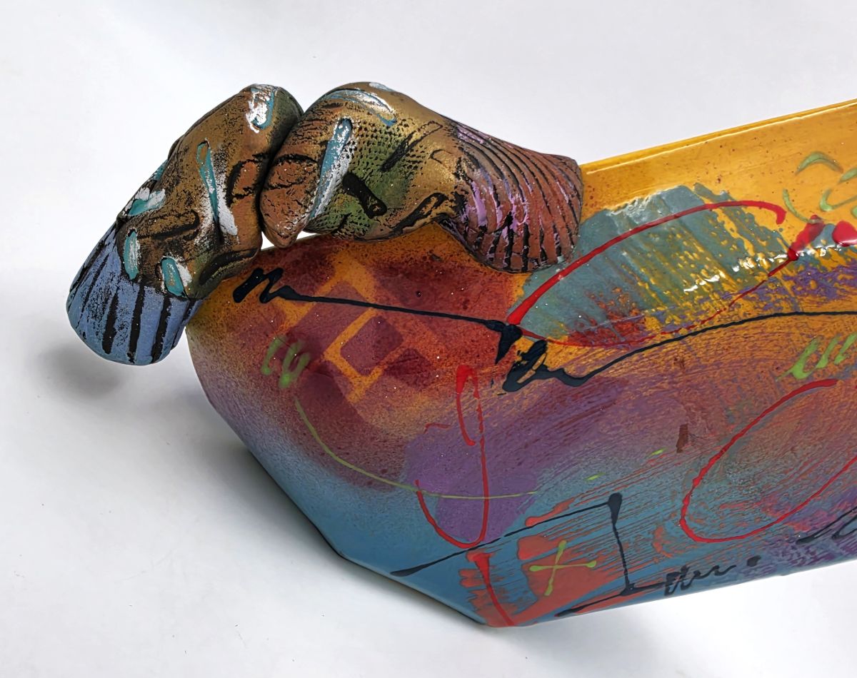 Michael Kifer Postmodern Abstract Teapot Ceramic Art Sculpture 13.5" Signed