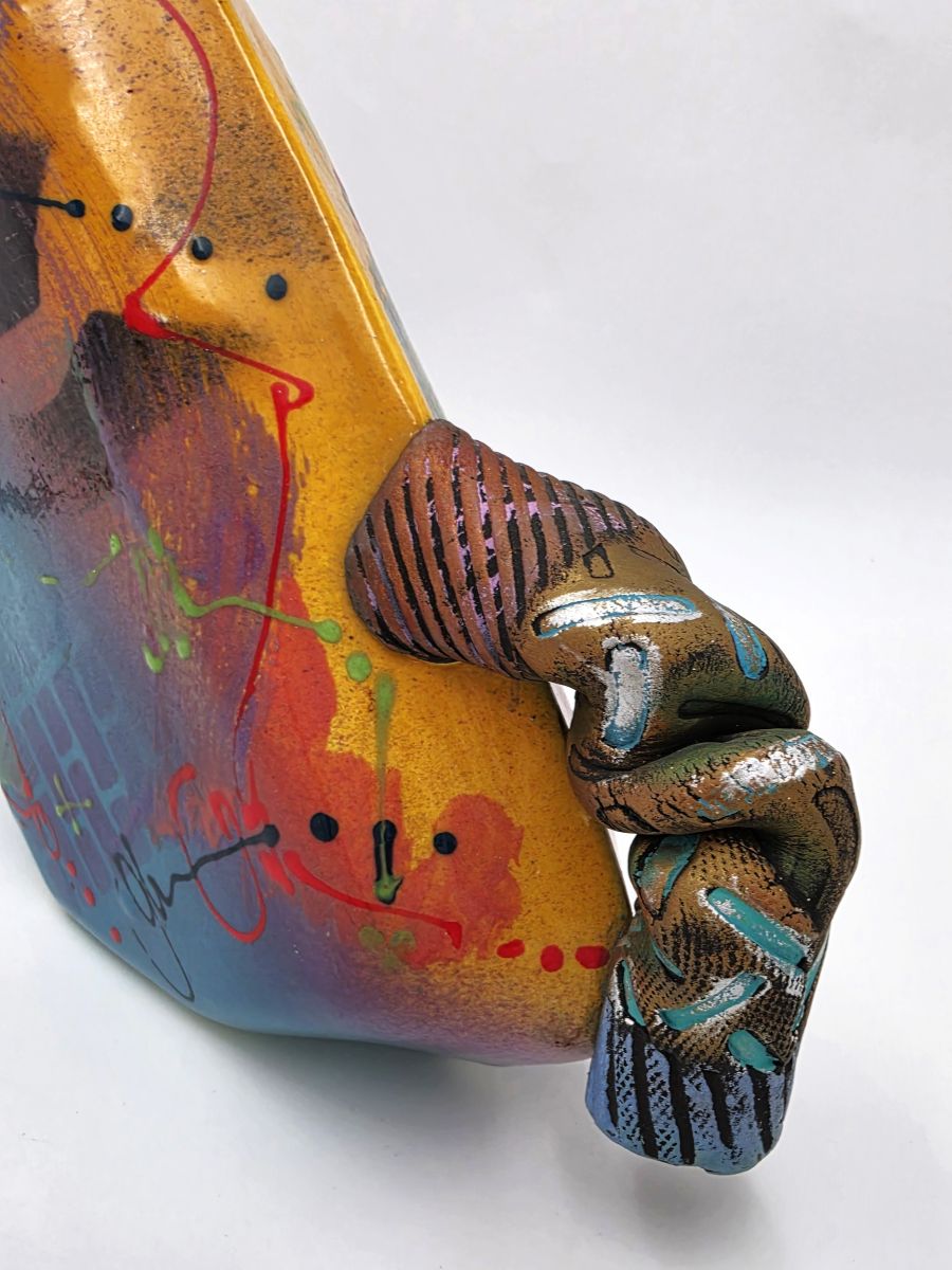 Michael Kifer Postmodern Abstract Teapot Ceramic Art Sculpture 13.5" Signed