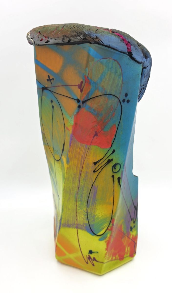 Rare Michael Kifer Monumental 15" Postmodern Abstract Vase Signed Dated 2004
