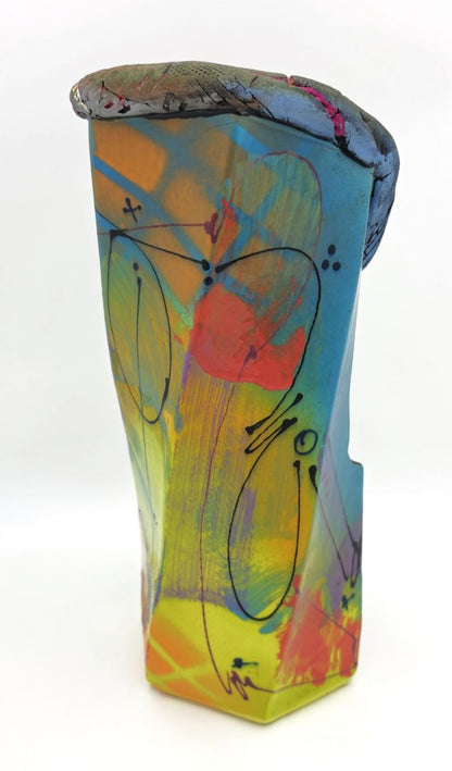 Rare Michael Kifer Monumental 15" Postmodern Abstract Vase Signed Dated 2004