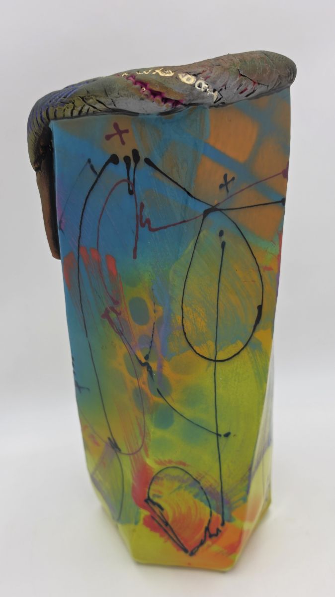 Rare Michael Kifer Monumental 15" Postmodern Abstract Vase Signed Dated 2004