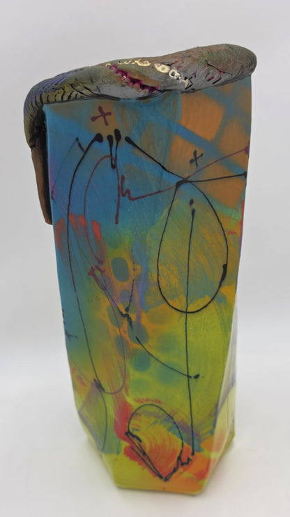 Rare Michael Kifer Monumental 15" Postmodern Abstract Vase Signed Dated 2004