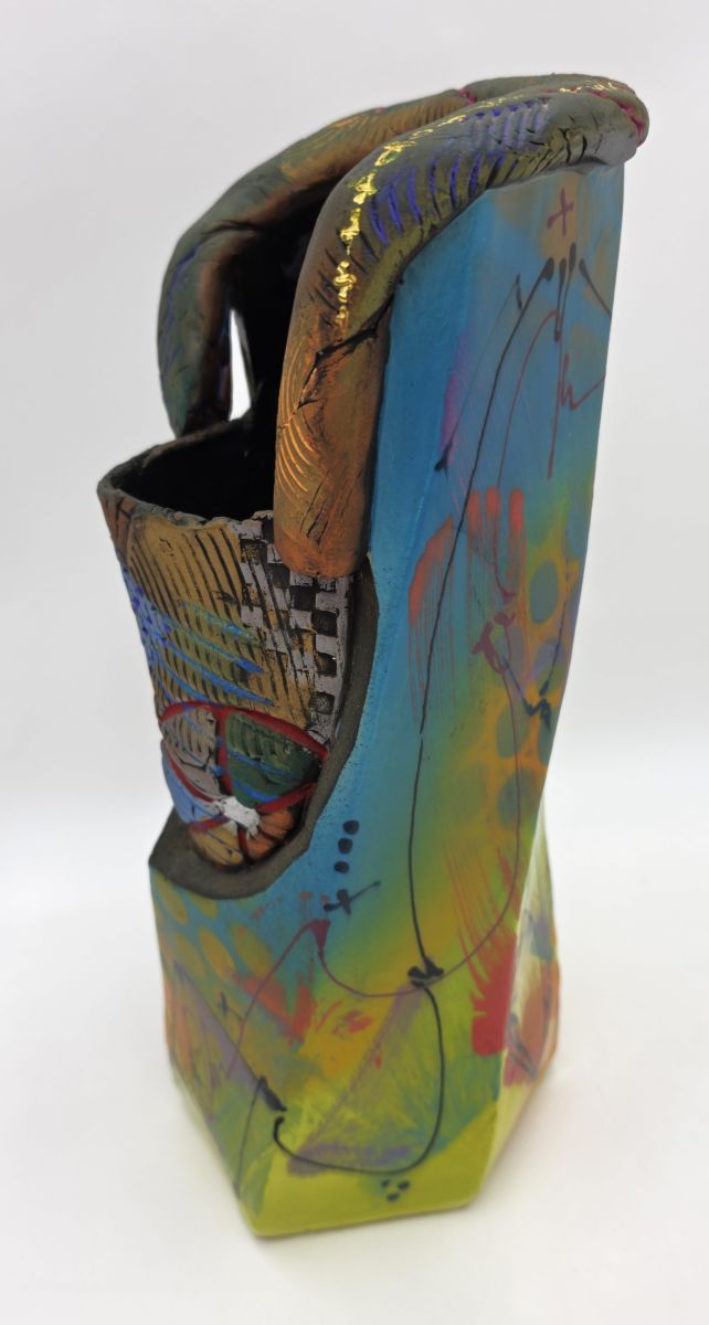 Rare Michael Kifer Monumental 15" Postmodern Abstract Vase Signed Dated 2004