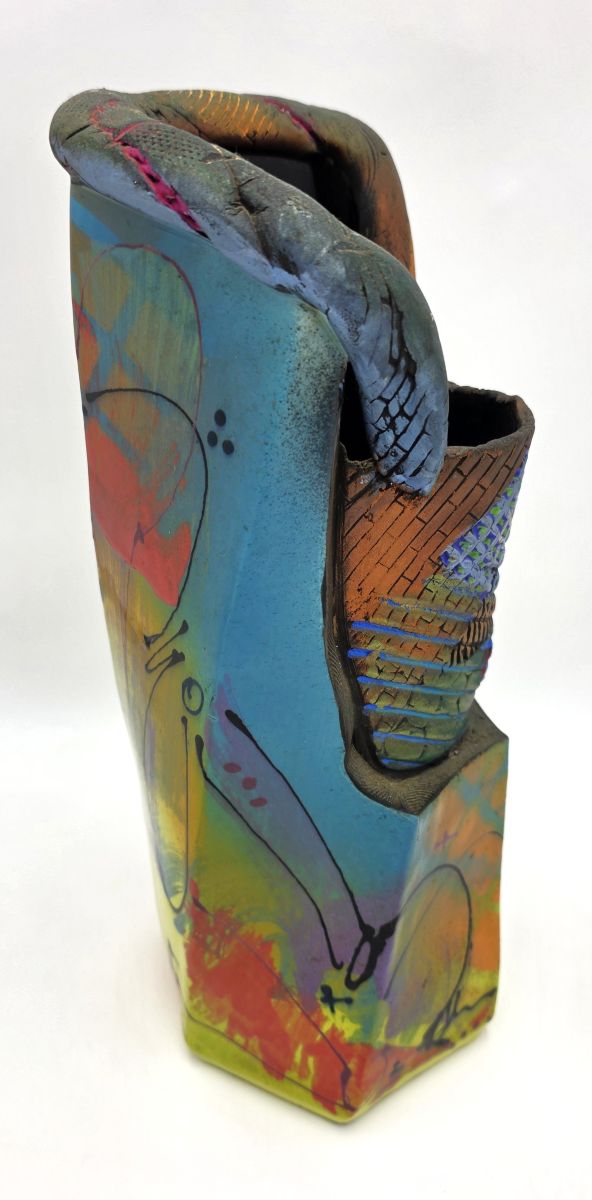 Rare Michael Kifer Monumental 15" Postmodern Abstract Vase Signed Dated 2004
