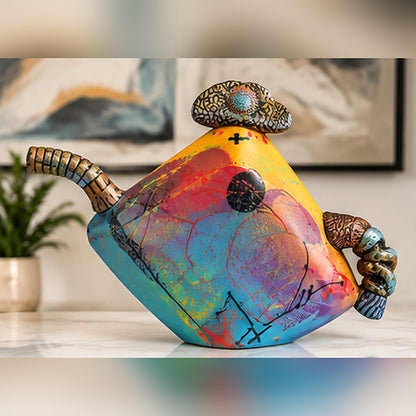 Michael Kifer Postmodern Abstract Teapot Ceramic Art Sculpture 13.5" Signed