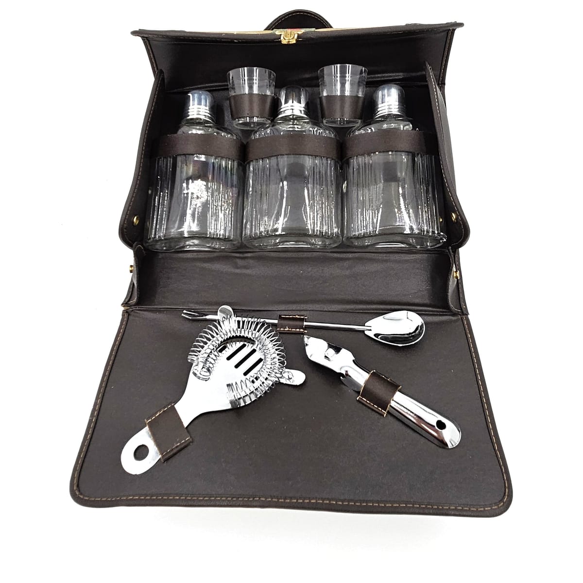 Vintage 1970s Portable Travel Cocktail Bar Set