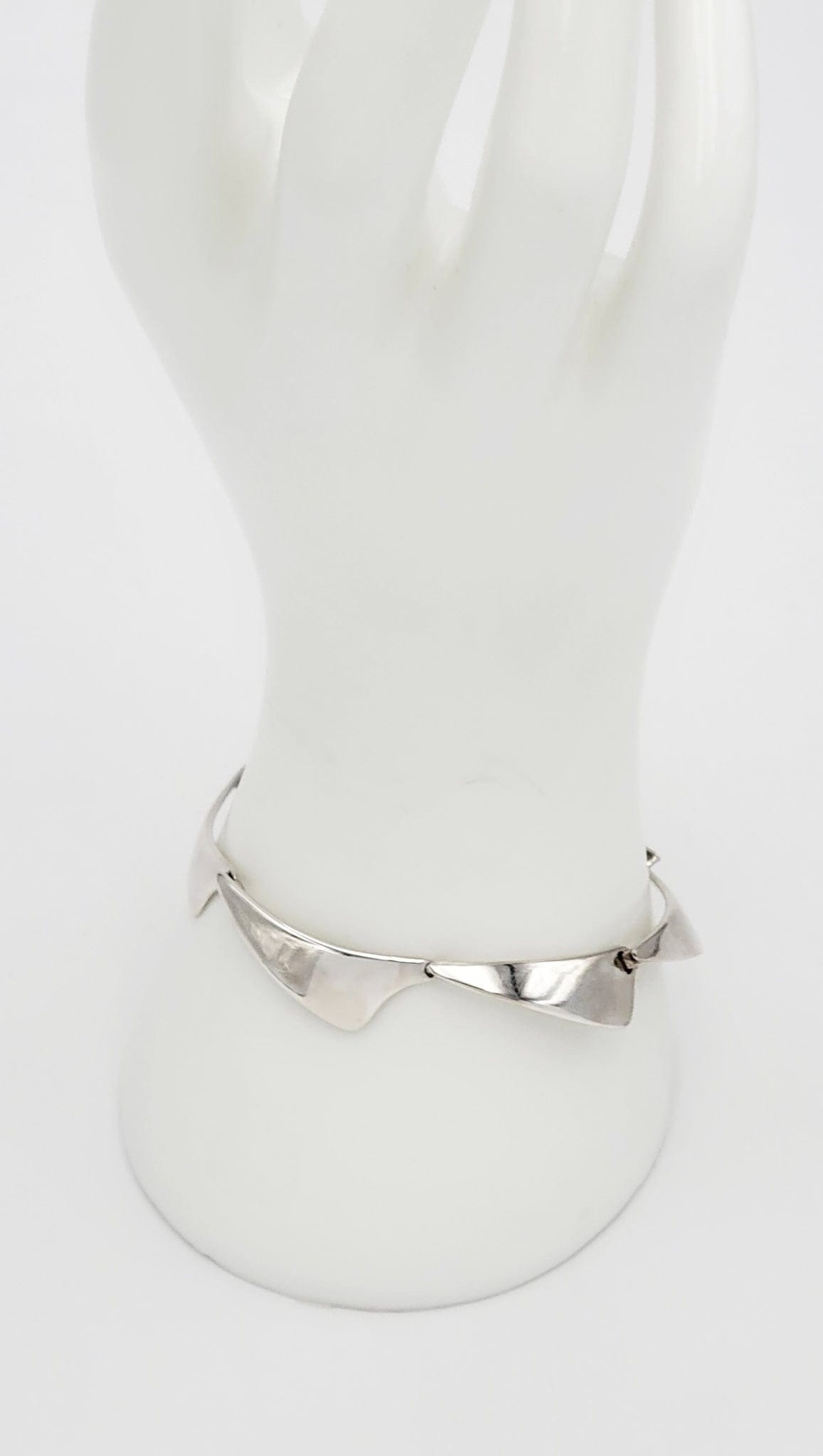 A & K Denmark Jewelry Aarre & Krogh Denmark Sterling Silver Mid Century Modernist Bracelet Circa 1960s