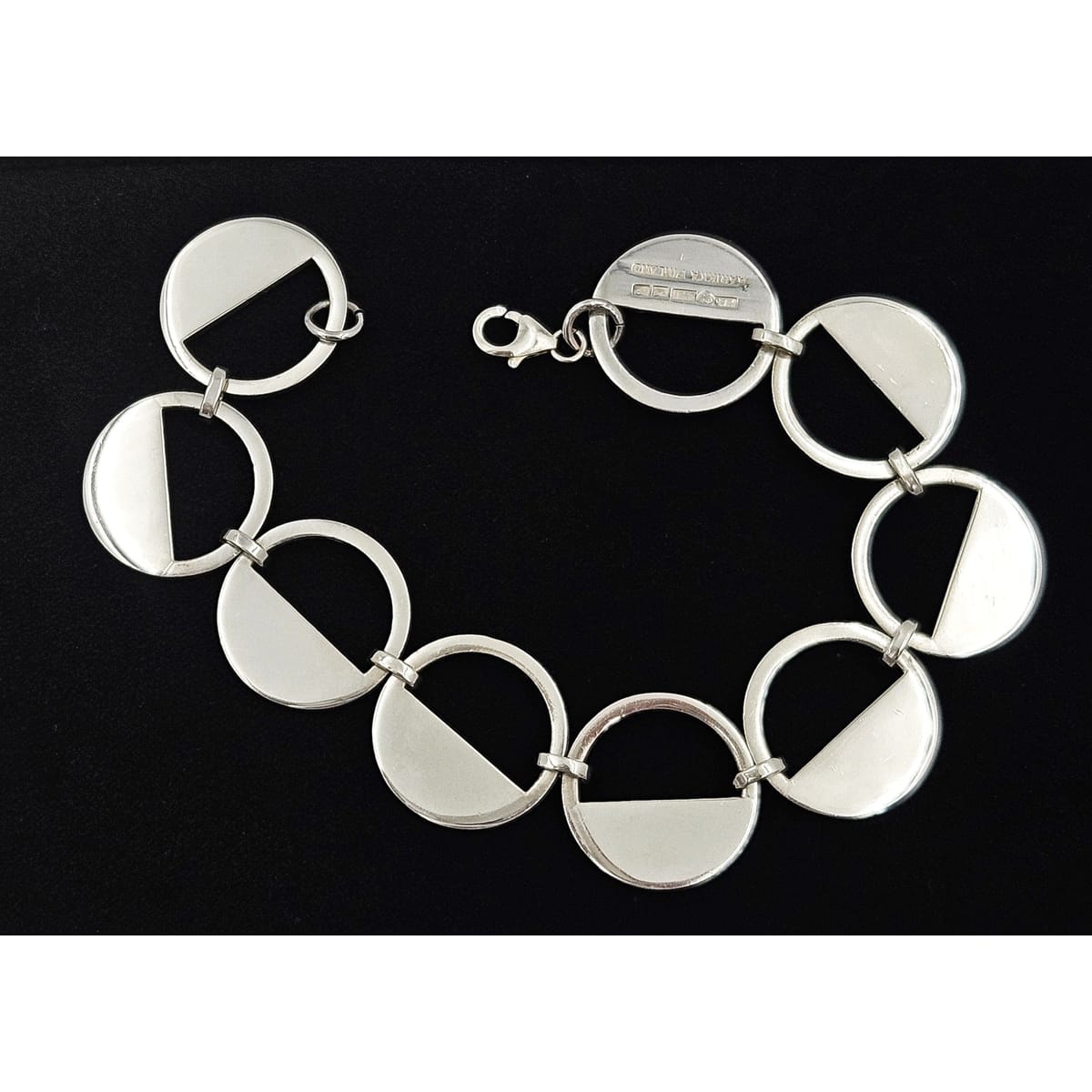Aarikka Jewelry Paola Suhonen Aarikka Finland Sterling Silver Modernist Bracelet Circa 1964