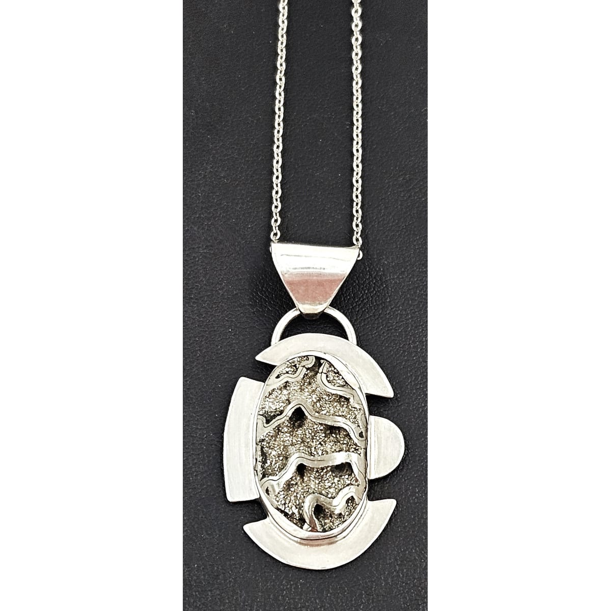 Adam Neeley Jewelry Adam Neeley Sterling Silver Abstract Modernist Pendant Necklace Circa 2000s