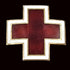 AE Jewelry Gilt Sterling & Guilloche Enamel AE WWII Red Cross Brooch Lapel Pin C. 1940s