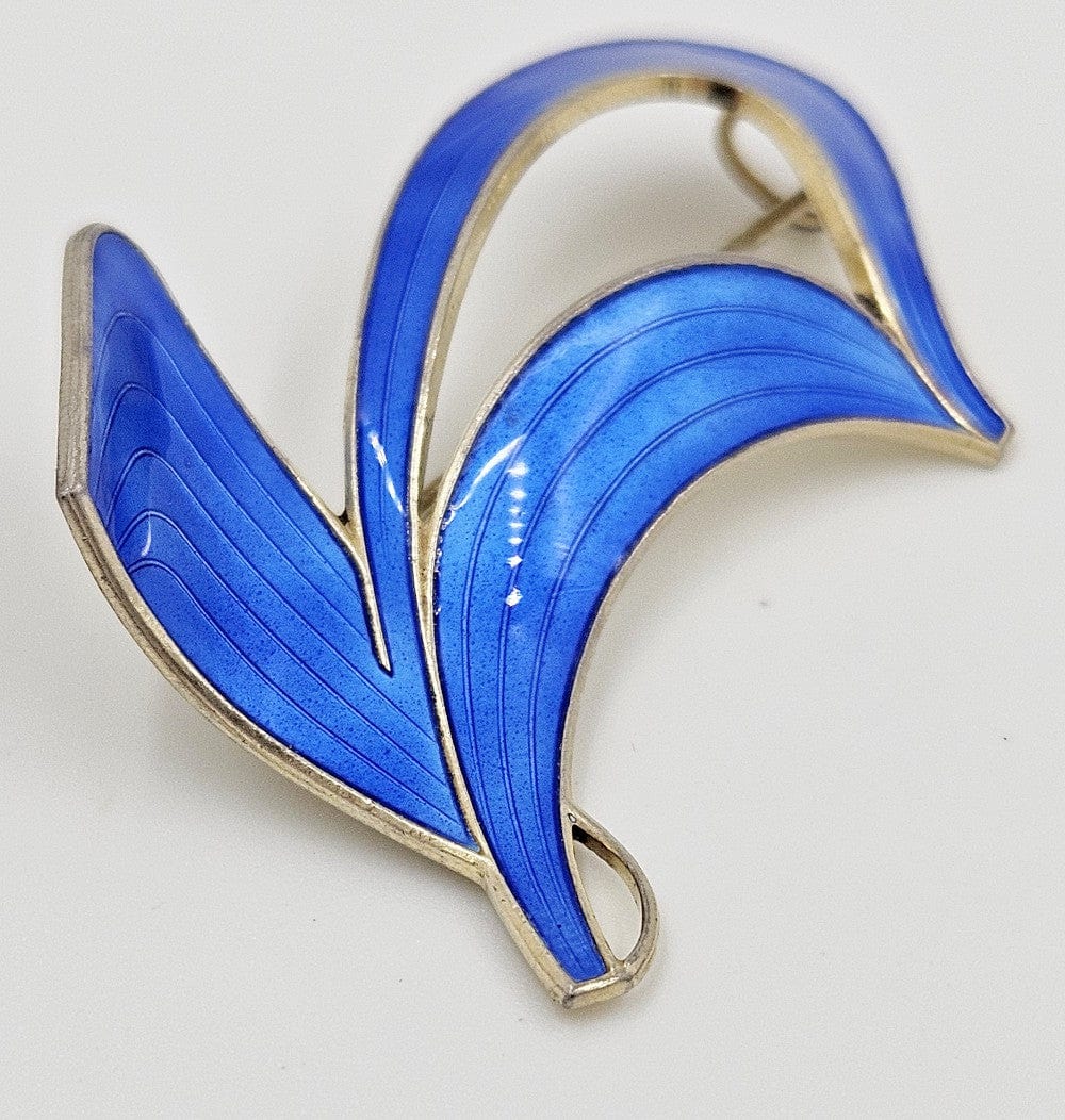 Aksel Holmsen Jewelry Aksel Holmsen Norway Sterling Enamel Modernist Brooch C. 1950's