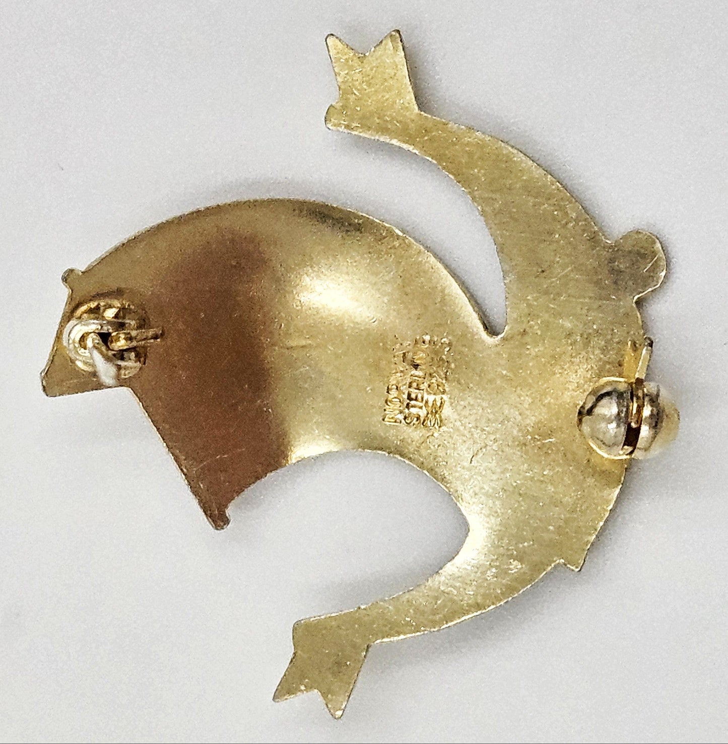 Aksel Holmsen Jewelry Aksel Holmsen Norway Sterling Enamel VIKING Longboat Pin Brooch Circa 1950's