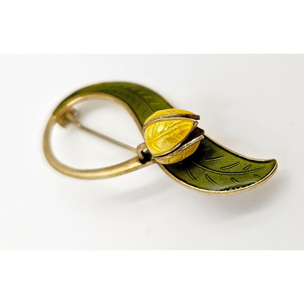 Aksel Holmsen Jewelry Aksel Holmsen Sterling Enamel 3D Flower Brooch/Pin Norway 1950&