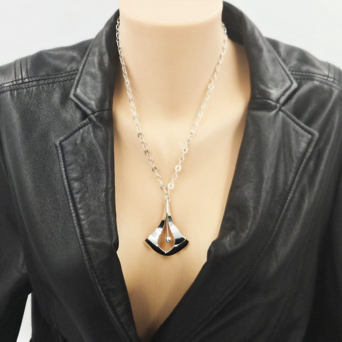 Aksel Holmsen Jewelry Rare Aksel Holmsen Norway Sterling Abstract Modernist Necklace 1960s