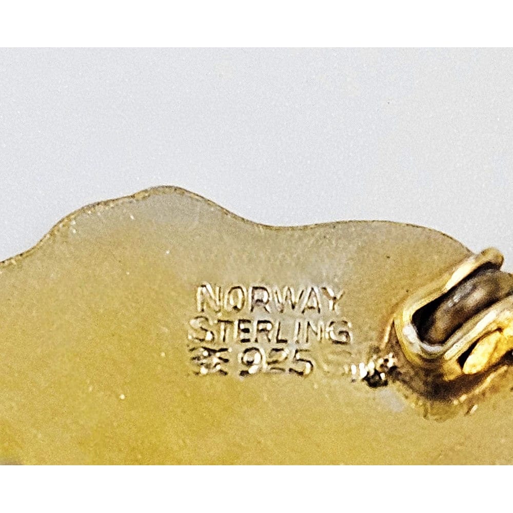 Aksel Holmsen Jewelry Rare Aksel Holmsen Norway Sterling Enamel Hammerfest Souvenir Pin 50/60s