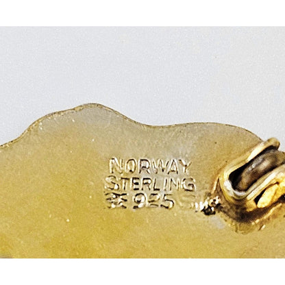 Aksel Holmsen Jewelry Rare Aksel Holmsen Norway Sterling Enamel Hammerfest Souvenir Pin 50/60s