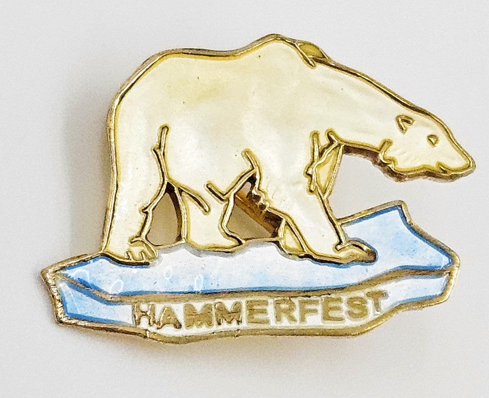 Aksel Holmsen Jewelry Rare Aksel Holmsen Norway Sterling Enamel Hammerfest Souvenir Pin 50/60s