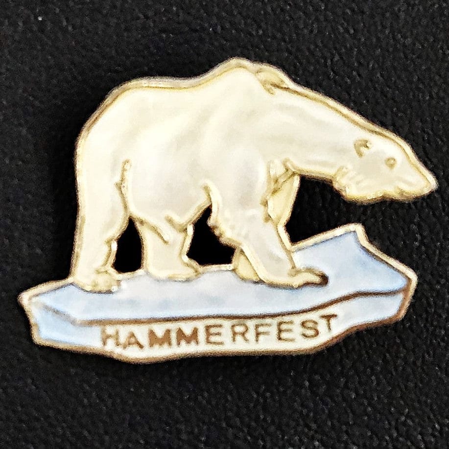 Aksel Holmsen Jewelry Rare Aksel Holmsen Norway Sterling Enamel Hammerfest Souvenir Pin 50/60s