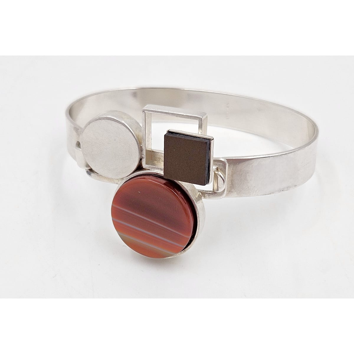 Alain Lerolle Jewelry French Designer Alain LeRolle Sterling Silver Modernist Bracelet