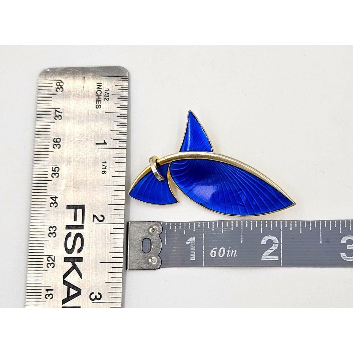 Albert Scharning Jewelry Albert Scharning Norway Sterling &amp; Enamel Large Modernist Brooch 1930-40s