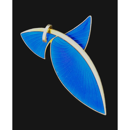 Albert Scharning Jewelry Albert Scharning Norway Sterling &amp; Enamel Large Modernist Brooch 1930-40s