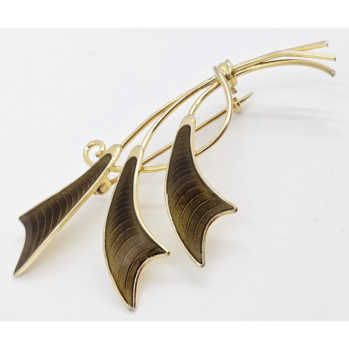 Albert Scharning Jewelry Albert Scharning Norway Sterling &amp; Enamel Large Modernist Brooch 1930-40s