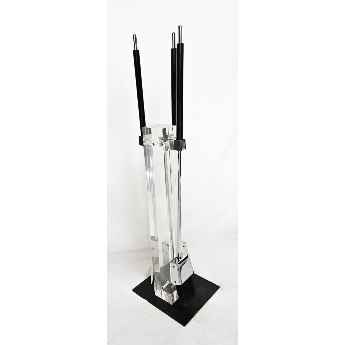 Albrizzi Fireplace Tools MCM Albrizzi Italy Lucite Chrome Fireplace Tools