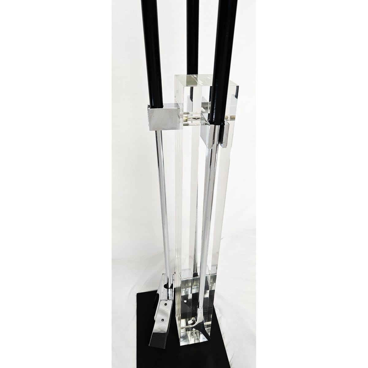 Albrizzi Fireplace Tools MCM Albrizzi Italy Lucite Chrome Fireplace Tools