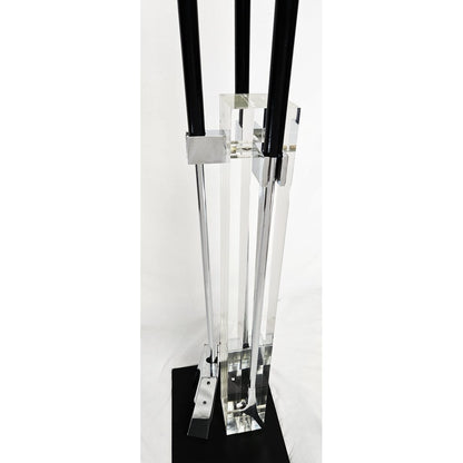 Albrizzi Fireplace Tools MCM Albrizzi Italy Lucite Chrome Fireplace Tools