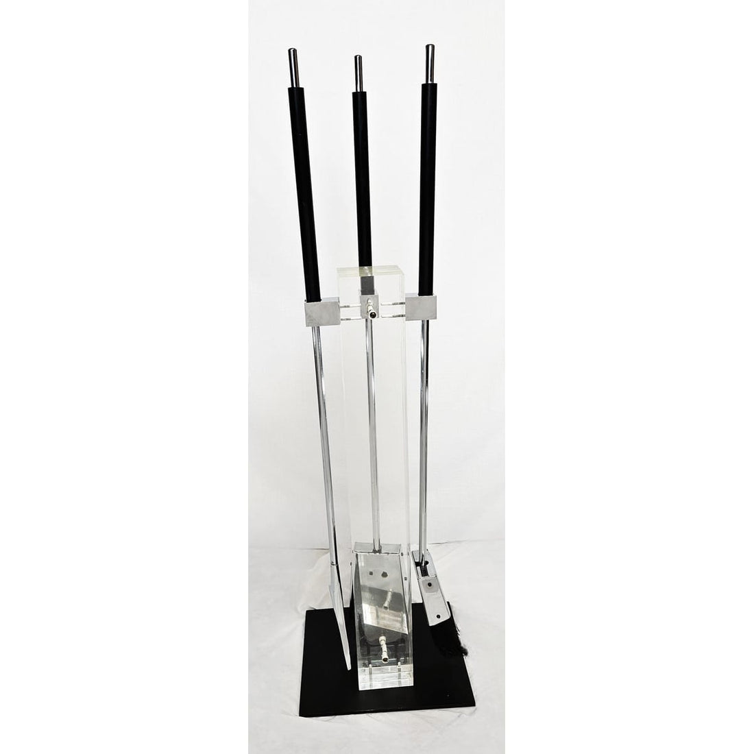 Albrizzi Fireplace Tools MCM Albrizzi Italy Lucite Chrome Fireplace Tools