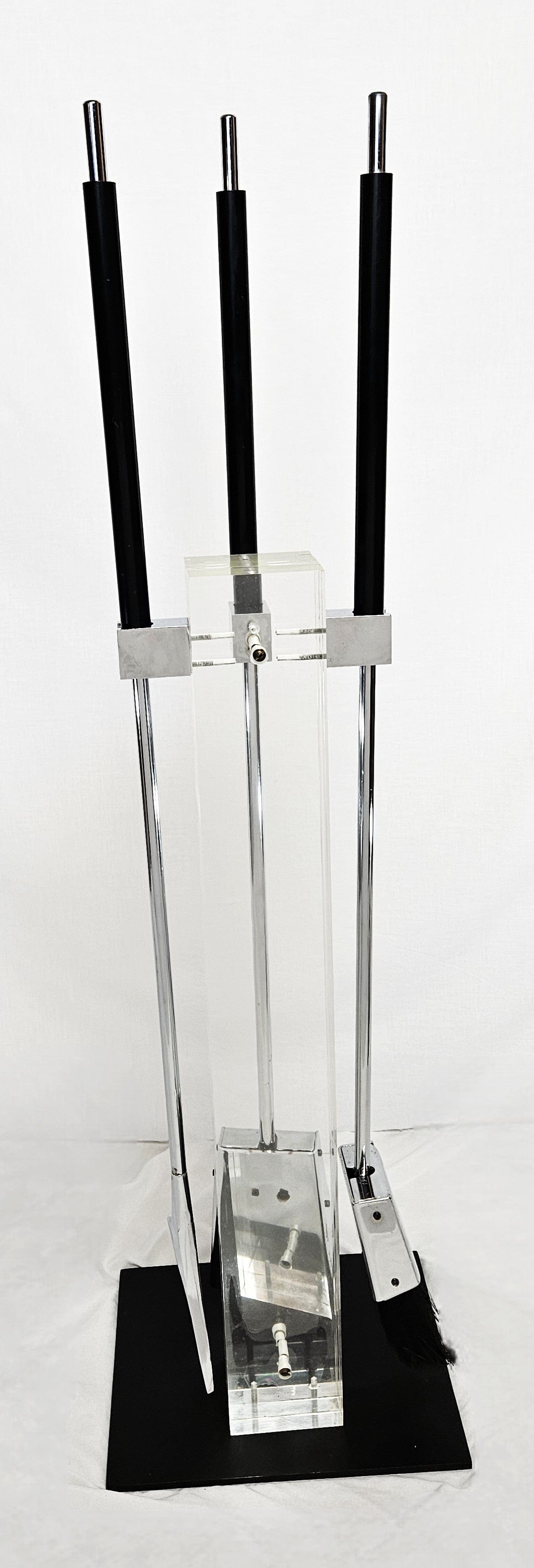 Albrizzi Fireplace Tools MCM Albrizzi Italy Lucite Chrome Fireplace Tools